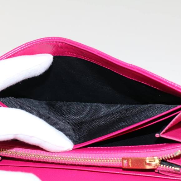 SAINT LAURENT V Stitch Wallet Leather Pink CFP372264 Auth am4748 - Picture 9 of 16